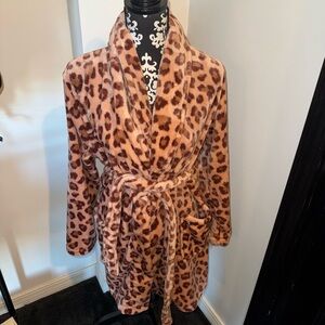 Juicy Couture Leopard Print Robe - Brown